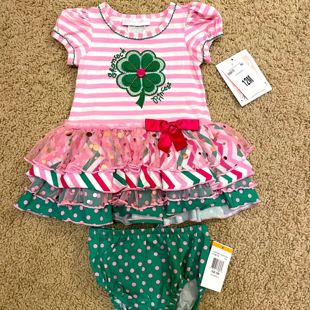 Bonnie Baby girl Shamrock outfit 12 months